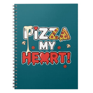 Cute Pizza My Heart Funny Foodie Pun for Pizza  Notebook