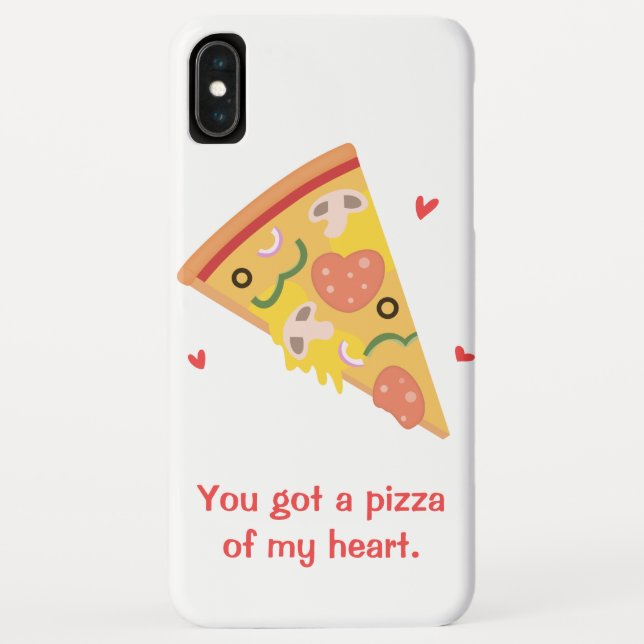 Cute Pizza of my Heart Pun Love Humour Case-Mate iPhone Case (Back)