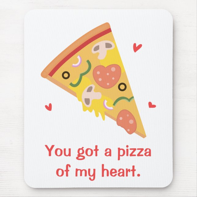 Cute Pizza of my Heart Pun Love Humour Mouse Mat (Front)