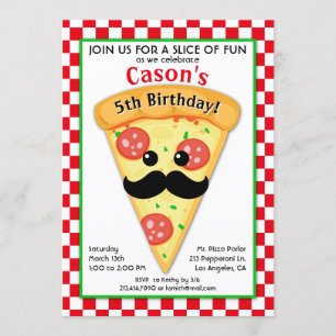 Cute Pizza Party Kid's Birthday Invitation