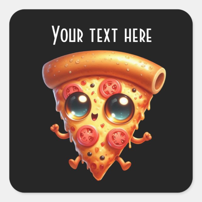 Cute pizza party lovers Square Sticker (Front)