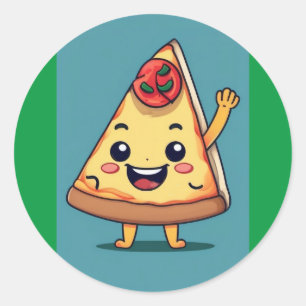 Cute Pizza Slice Classic Round Sticker