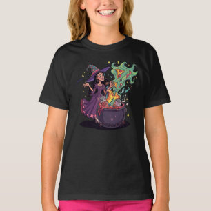 Cute Pizza Witch Brewing Junk Food T-Shirt