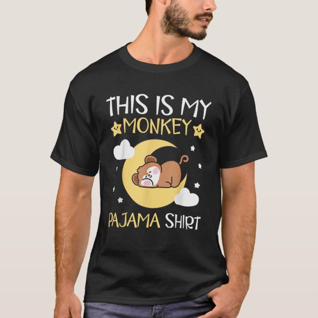 Cute PJ Teen Boys Girls PJs Funny This Is My Monke T-Shirt (Front)