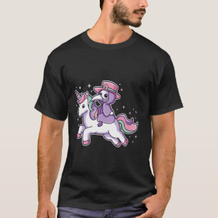 Cute Plague Doctor Riding Unicorn Goth Creepy Fant T-Shirt