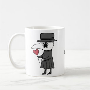 Cute Plague Doctor with Heart Unique Custom Name Coffee Mug