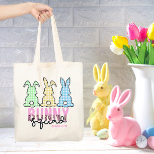 Cute Plaid Bunny Squad Rabbit Personalised Tote Bag