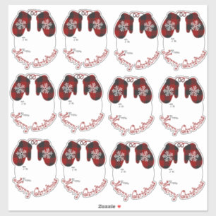 Cute plaid mittens gift tags