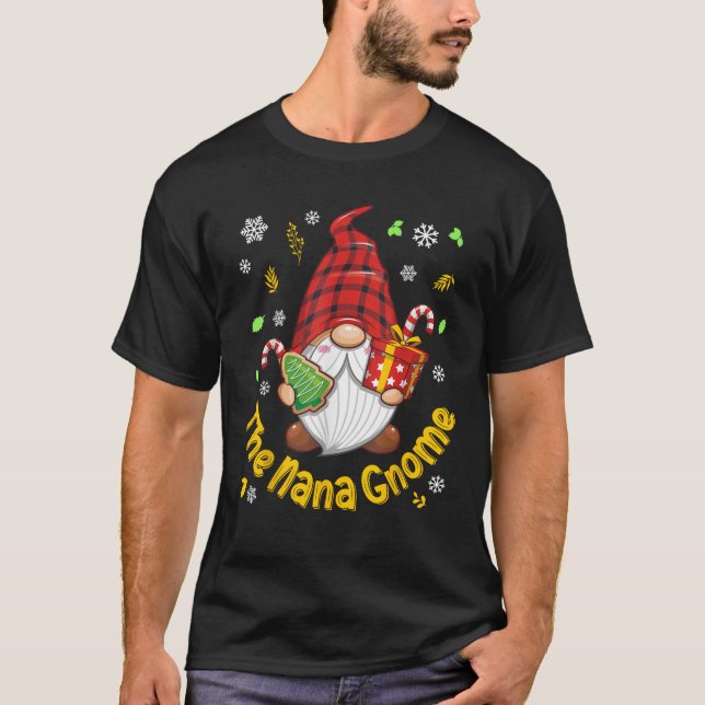 Cute Plaid Nana Gnome Funny Christmas Men  T-Shirt (Front)