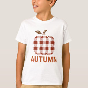 Cute Plaid Pumpkin Tee – Autumn Outfit for Kids