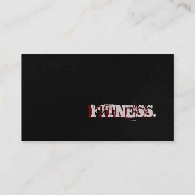 Cute Plain Grey Black Fitness Business Card (Front)