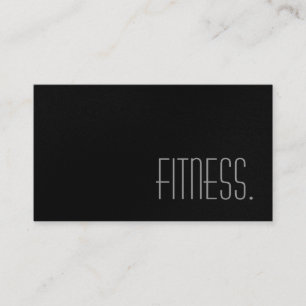 Cute Plain Grey Black Fitness Business Card
