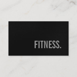 Cute Plain Grey Black Fitness Business Card