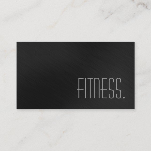 Cute Plain Grey Modern Fonts Fitness Business Card (Front)