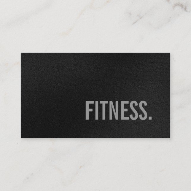 Cute Plain Grey Pattern Fitness Business Card (Front)