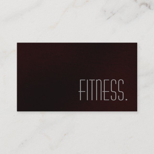 Cute Plain Grey Red Fitness Business Card (Front)