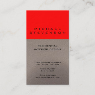 Cute Plain Red Beige Designer Business Card