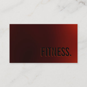 Cute Plain Red Black Fitness Business Card