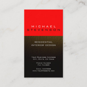 Cute Plain Red Gold Yellow Designer Business Card