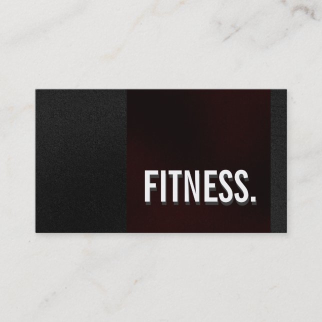 Cute Plain Red Grey Pattern Fitness Business Card (Front)