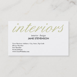 Cute Plain White Interior Designer Business Card