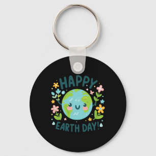 Cute Planet Earth Day Birthday Happy Earth Day Key Ring