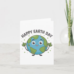 Cute Planet Earth Saying Happy Earth Day 1  Card