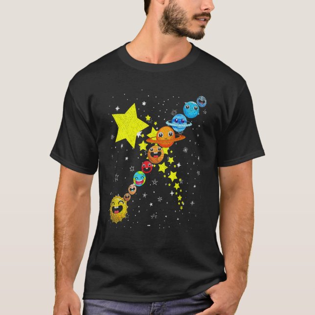 Cute Planets Astronomer Science Space Travel Astro T-Shirt (Front)