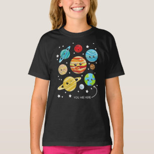 Cute Planets, Kawaii Planets, Space, Cosmos, Stars T-Shirt