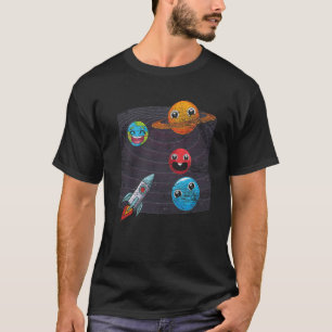Cute Planets Rocket Universe Astronomer Space Astr T-Shirt