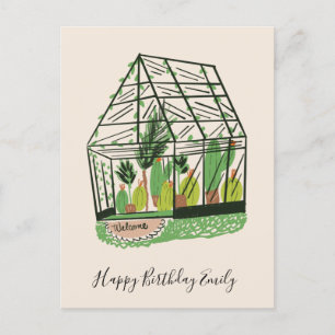 Cute Plant Lovers Greenhouse Postcard