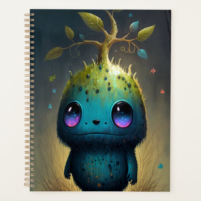 Cute Plant Monster Fantasy Art Planner (Front)