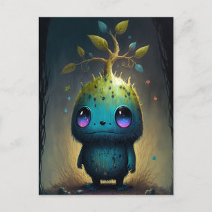 Cute Plant Monster Fantasy Art Postcard