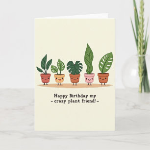 Cute Plant Parade Birthday Card
