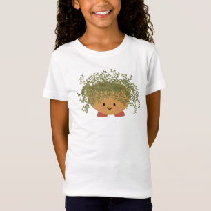 Cute Plant Pot Character Girls T-Shirt