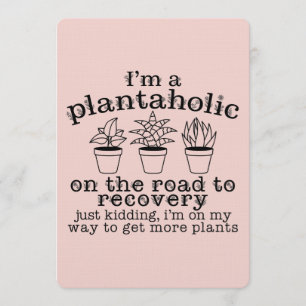 Cute Plantaholic Plant Lover Lady Invitation