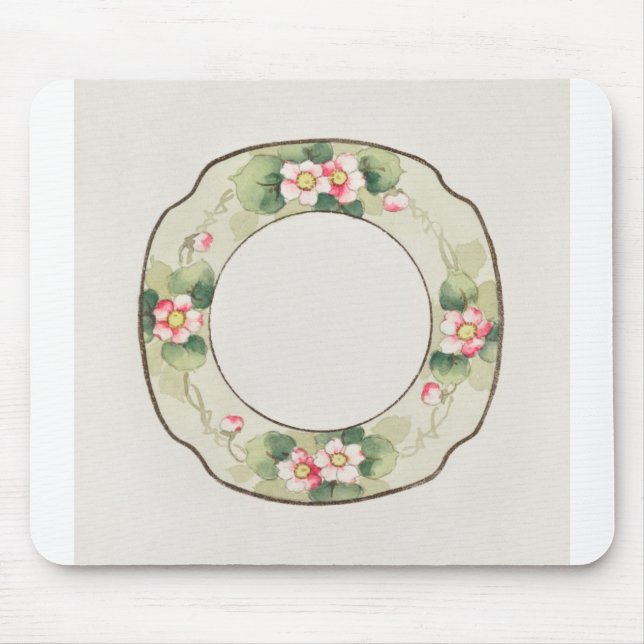 Cute Plate Japanese Painting by Noritake Factory Mouse Mat (Front)