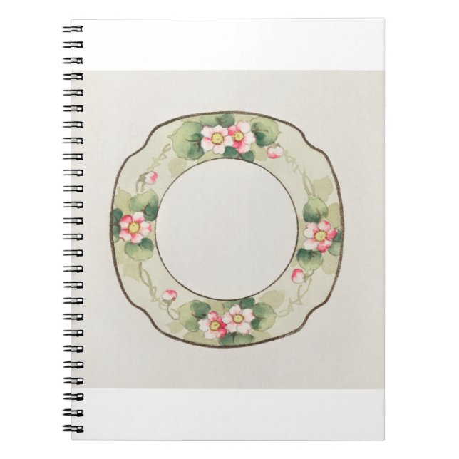 Cute Plate Japanese Painting by Noritake Factory Notebook (Front)