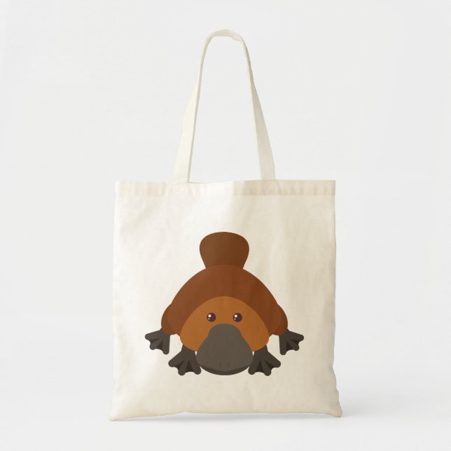 Cute platypus cartoon tote bag (Front)
