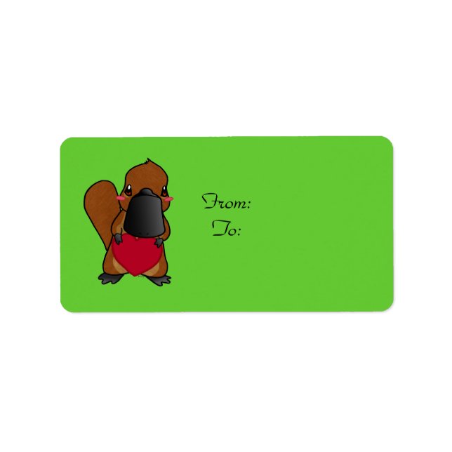 Cute Platypus Label (Front)
