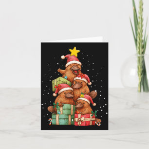 Cute Platypus Le Christmas Tree Xmas Hat  Card