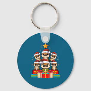 Cute Platypus Le Christmas Tree Xmas Hat Key Ring