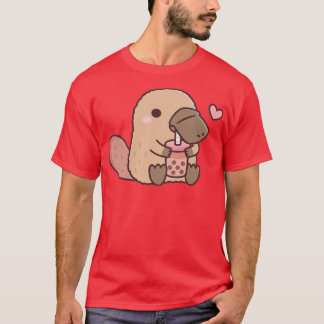 Cute Platypus Loves Drinking Bubble Tea T-Shirt