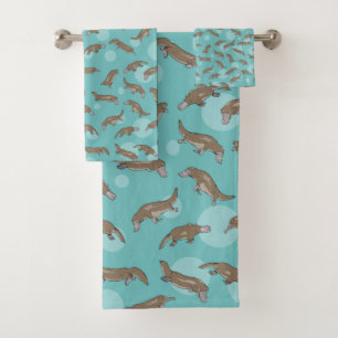 Cute Platypus Swimming Bath Towel Set