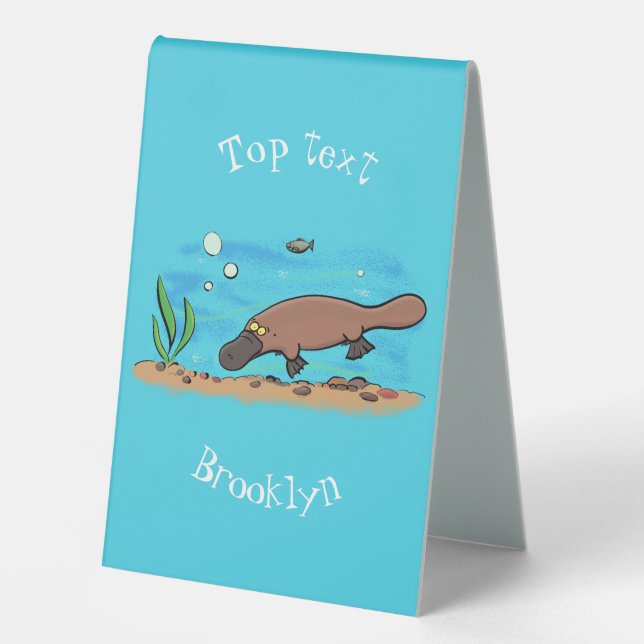Cute platypus swimming cartoon (Front)
