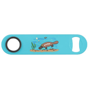 Cute platypus swimming cartoon