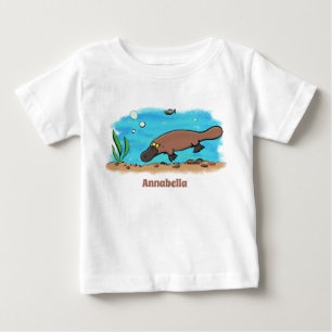 Cute platypus swimming cartoon baby T-Shirt