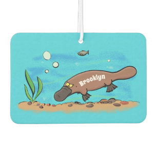 Cute platypus swimming cartoon car air freshener