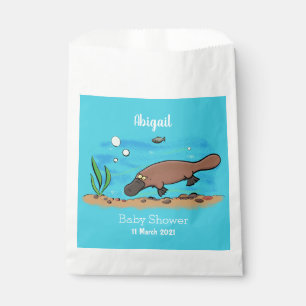 Cute platypus swimming cartoon favour bags