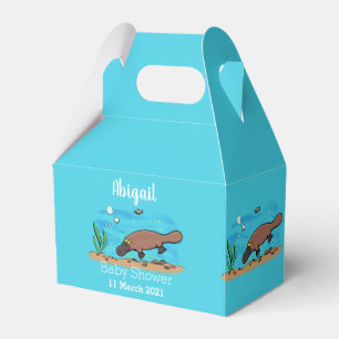 Cute platypus swimming cartoon favour box